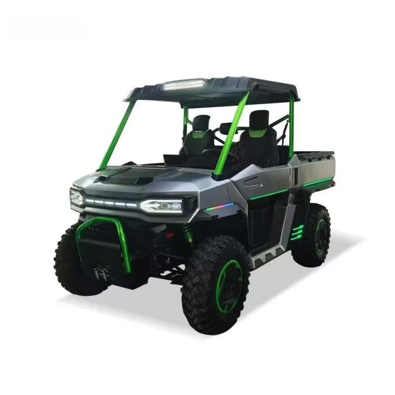 4x4 Electric UTV Side by Side for Adults, 70km/h High Speed 90km Range, CE Certified Farm Utility Vehicle Off-Road Cargo SxS