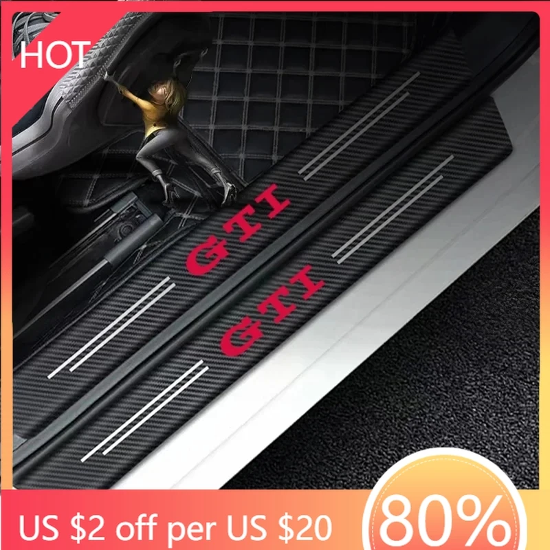 

Наклейки на пороги из кожи (4 шт.) для VW Golf 3, 4, MK3, MK4, 2026, защита от царапин, защита багажника для VW Golf 5