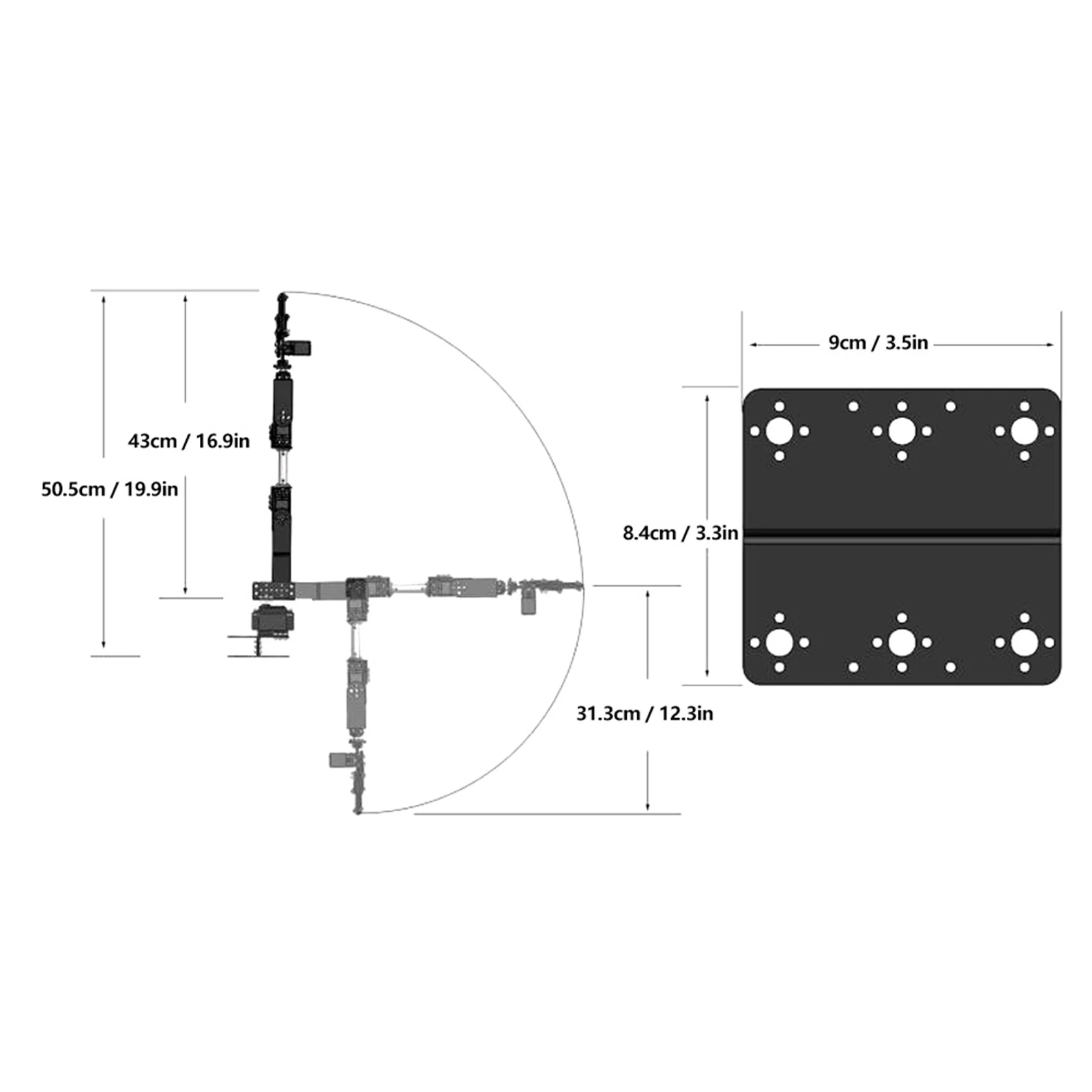 Braço robótico 6dof, braço mecânico, kit de garra, manipulador dof, peças de robô industrial, braço mecânico