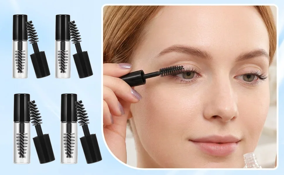 Neue Leere Mascara-Tuben mit Bürstchen 2ml Mascara-Tuben Leer für Rizinusöl, Mini-Wimperncreme-Fläschchen mit Bürsteneinsätzen – Detail 1