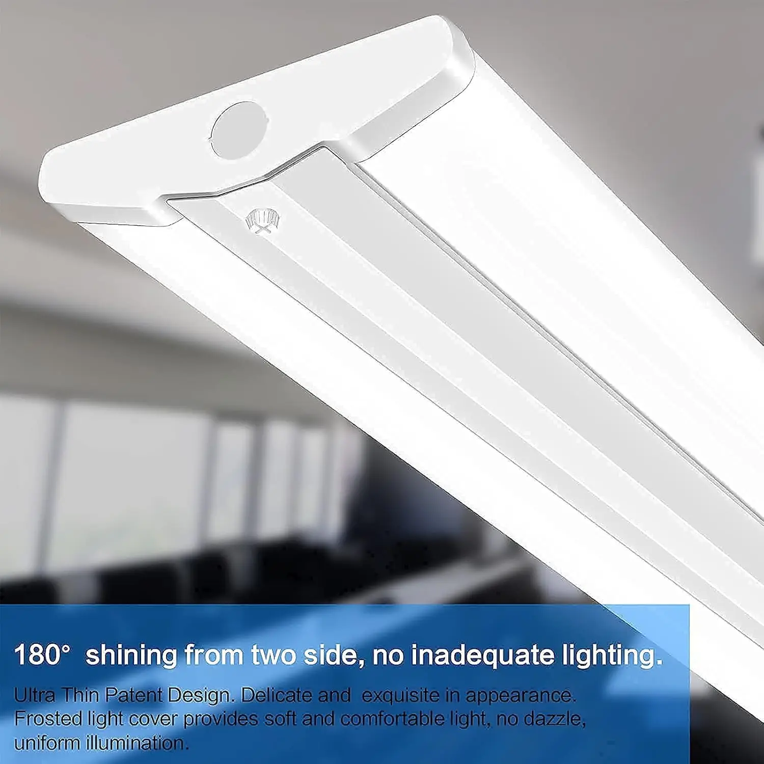 Lights Ultra Slim LED Wraparound, 12600LM, 4000K, 8 Foot Strip Light, Flush Mount Garage Office