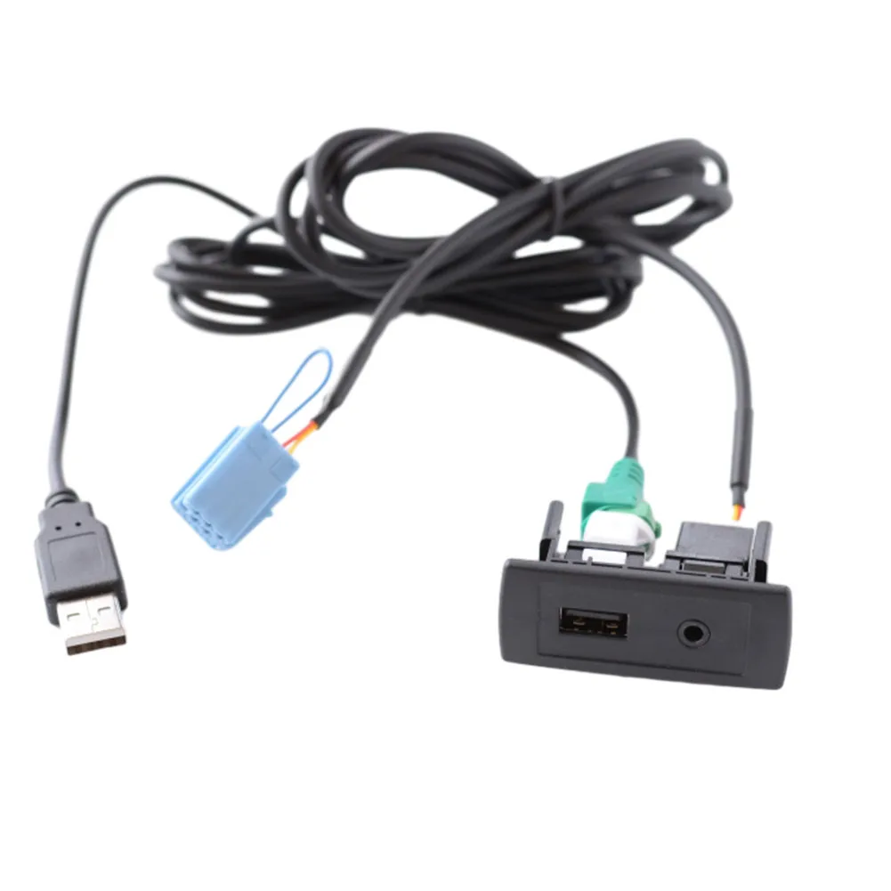 

USB Adaptor Cable USB Socket Car Interior Parts ABS Car Accessories 12-24V 150CM 3.1A Aux USB Socket Connector