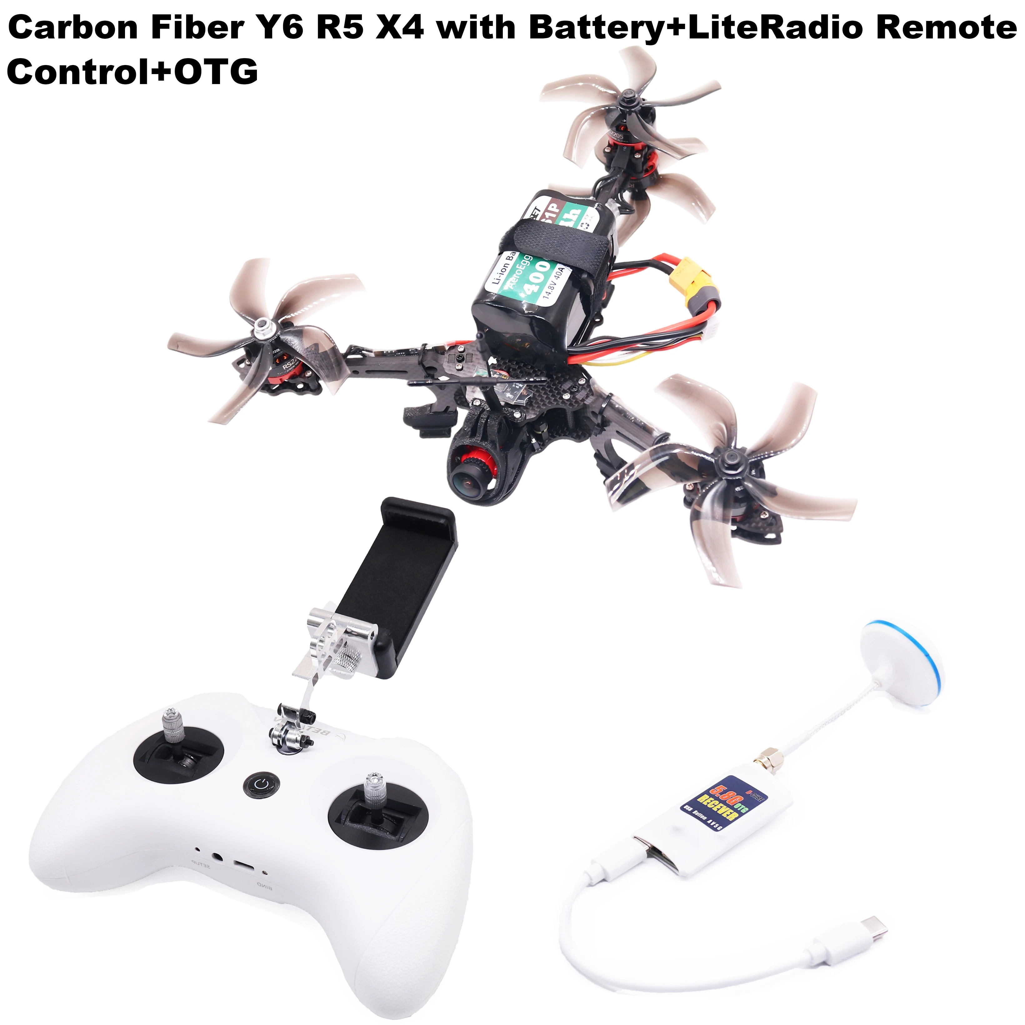 إطار طائرة بدون طيار B-CUBE Y6R5 مقاس 5 بوصات من ألياف الكربون للسباقات والطيران الحر مع وحدة تحكم طيران INAV Beatflight F722 NOXE Ardupilot