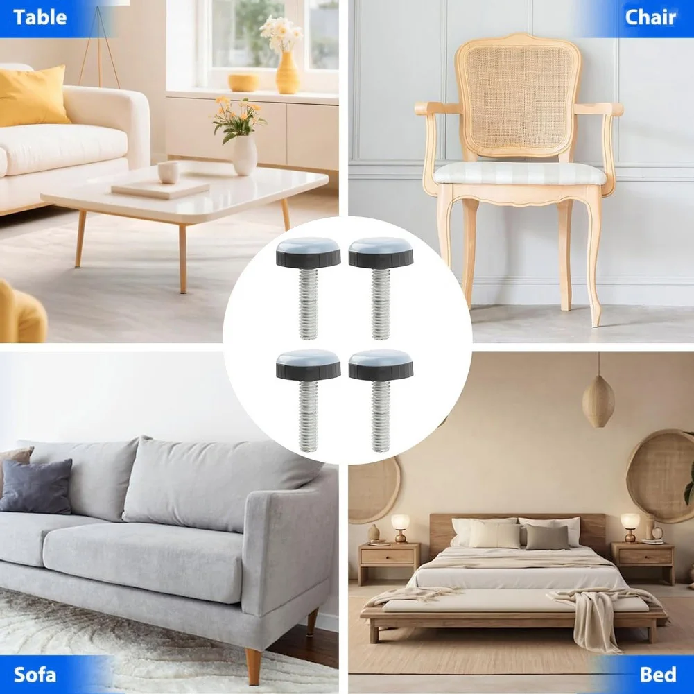 

8pcs Furniture Gliders With M6 Threaded Sliding Pad Floor Protectors For Chairs And Tables Furniture Hardware
