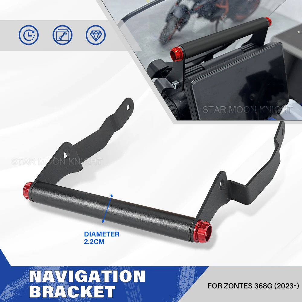 オートバイ電話ホルダー-gps-ナビゲーションブラケット-zontes-368g-g368-zt-368-g-2023-cnc-アルミハンドルバーマウントアクセサリー