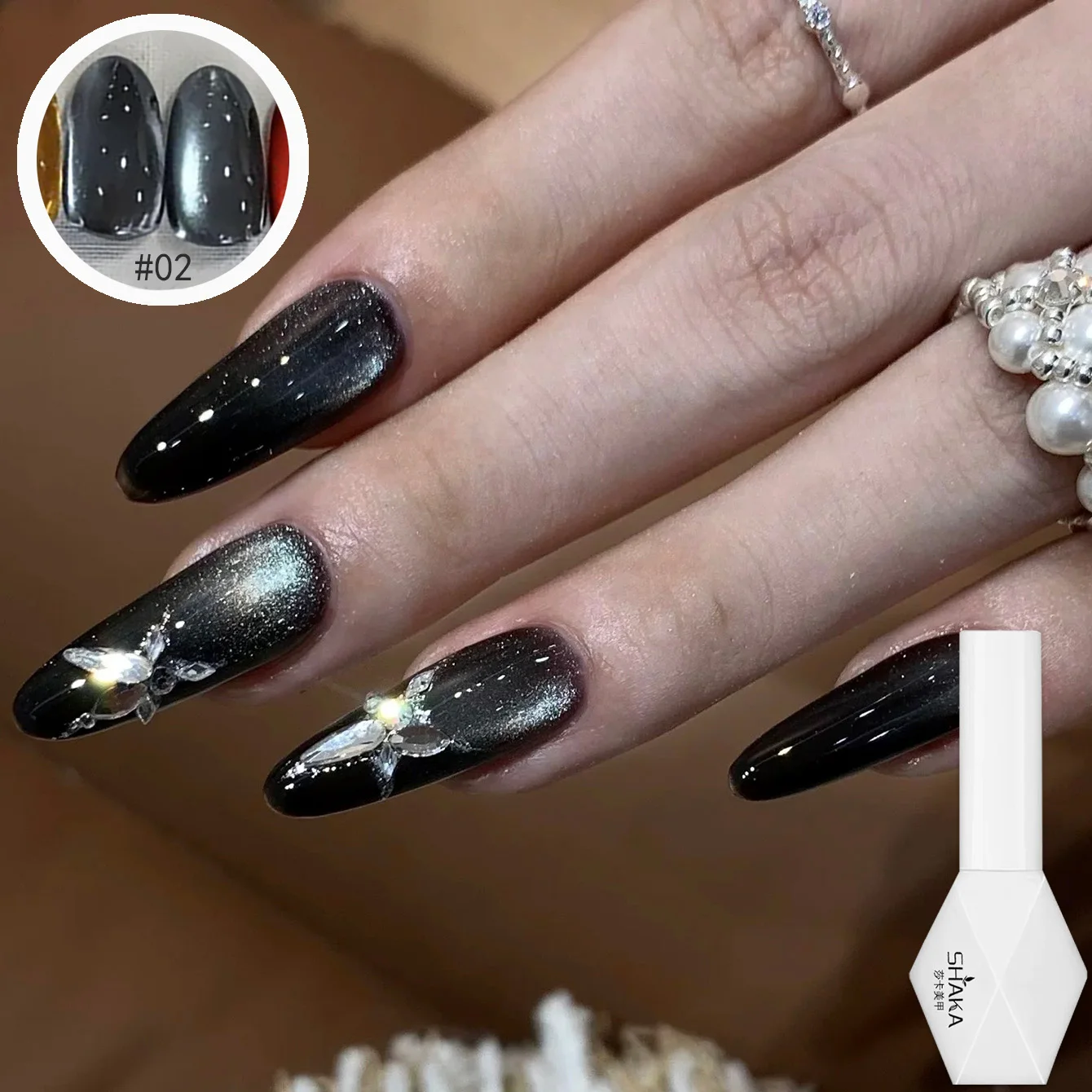 1 stks SHAKA Rode Kers Zwart Roze Glazen Kraal Cat Eye Gel Nagellak 2025 Whitening Populaire Essentiële Voor Halloween Nail Art