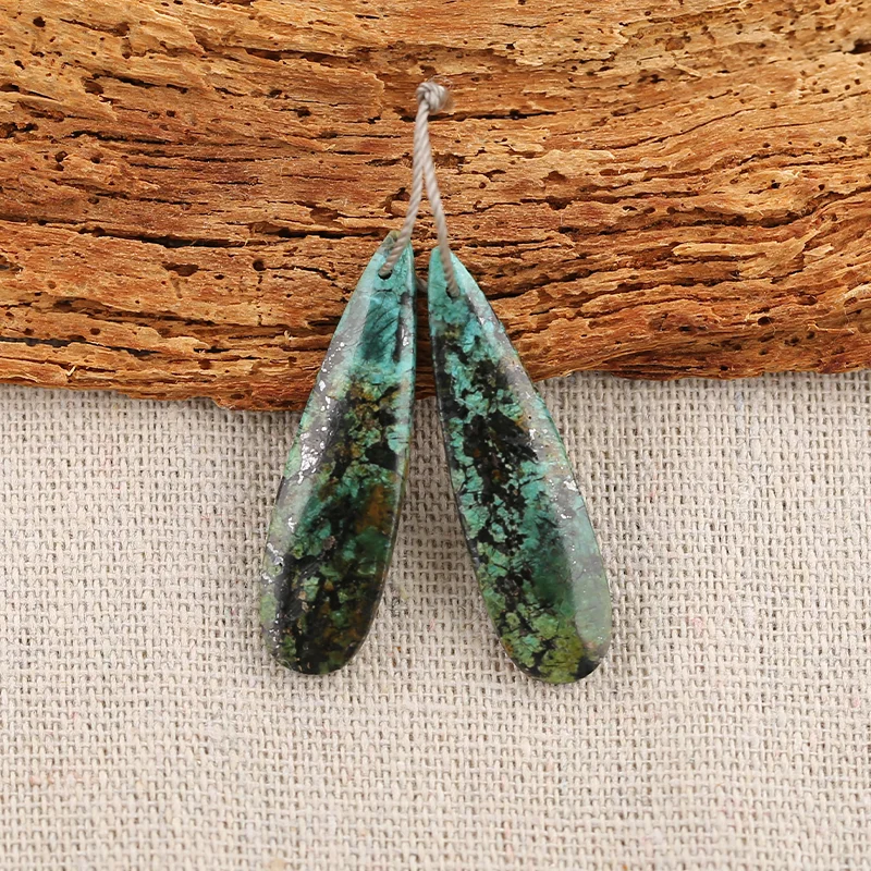 B&F African Turquoise   Earring Beads for Jewelry Making, Handmade Natural stones beads, Stones for jewelry Making Supplies