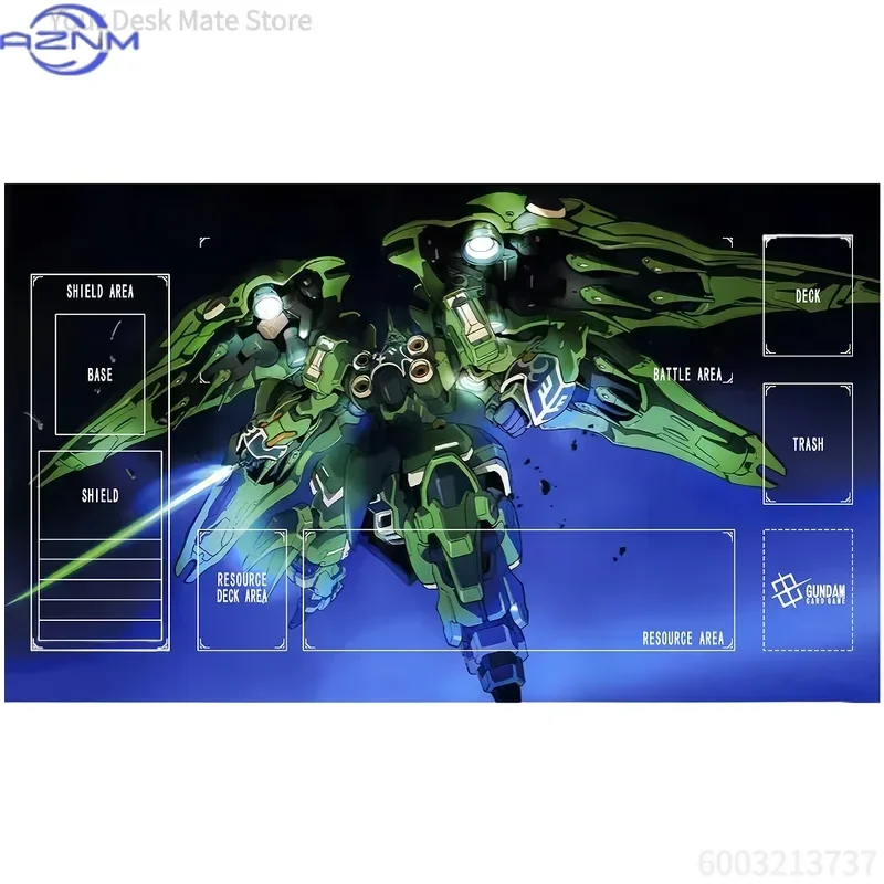 Dual Mecha Battle Scene TCG Playmat, Sci-Fi Robot Combat Kshatriya Gundam Unicorn TCG Playmat Waterproof Non-slip Large Desk Mat