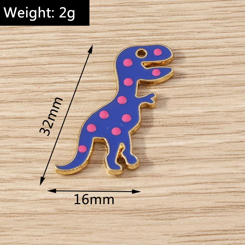Tusember 10 Stück Mix Niedliche Charms Emaille Dinosaurier-Anhänger für Schmuckherstellung Niedliche Ohrringe Halsketten Armbänder DIY Bastelarbeiten – Detail 9