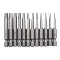 DXAF Professional Screwdriver Drill Bit 50mm 1/4 Inch T5-T40 Torx Head Bits for Solid Board Mdf Particle Board