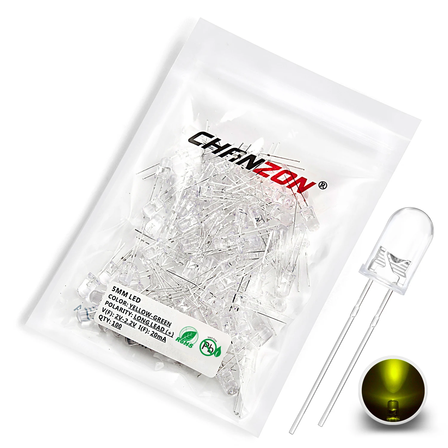 5-mm-LED-Dioden-Kit, lichtemittierend, warmweiß, rot, blau, grün, UV, orange, gelb, rosa, Set, 5 mm, 2 V, 3 V, Sortiment, super ultrahell