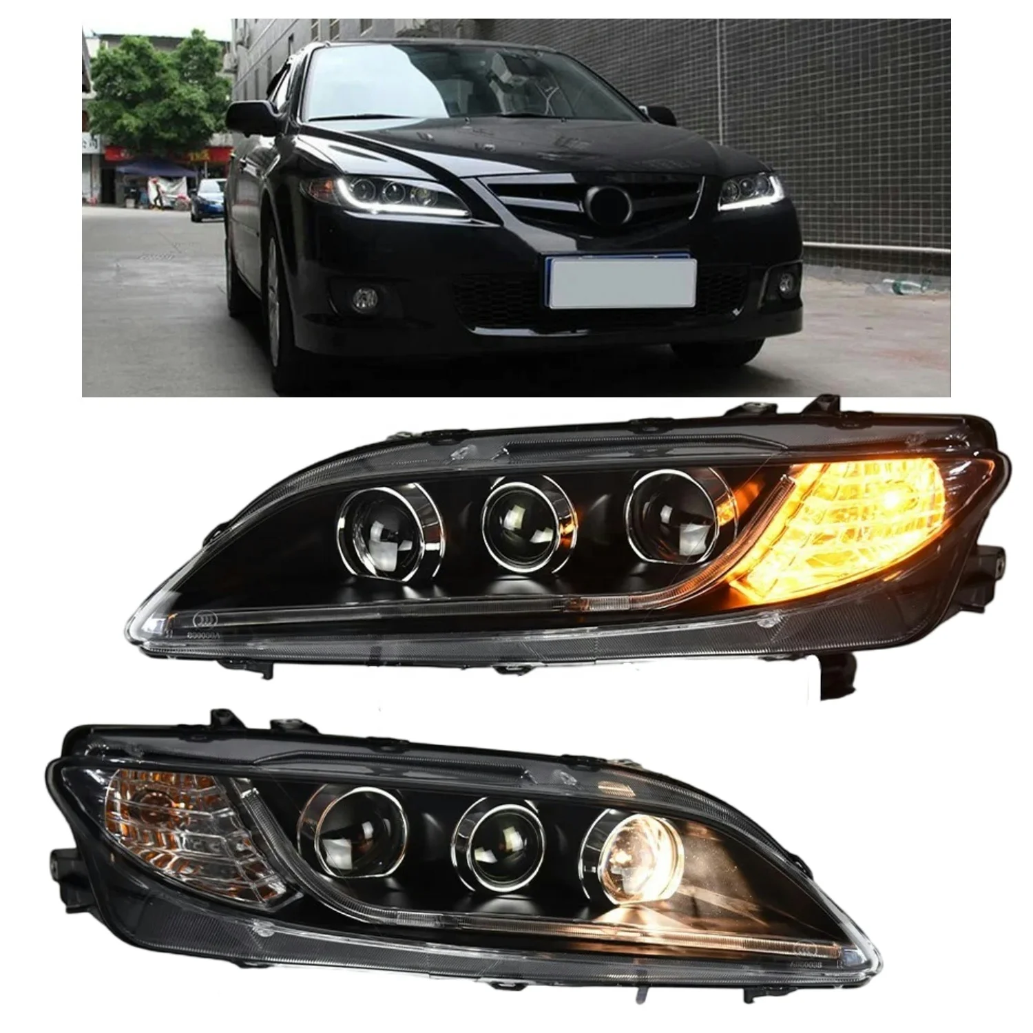 

Atenza 2003-2015 светодиодная модифицированная фара DRL, обновленная динамическая передняя лампа, автоаксессуары, автомобильные детали для Mazda 6, 1 пара