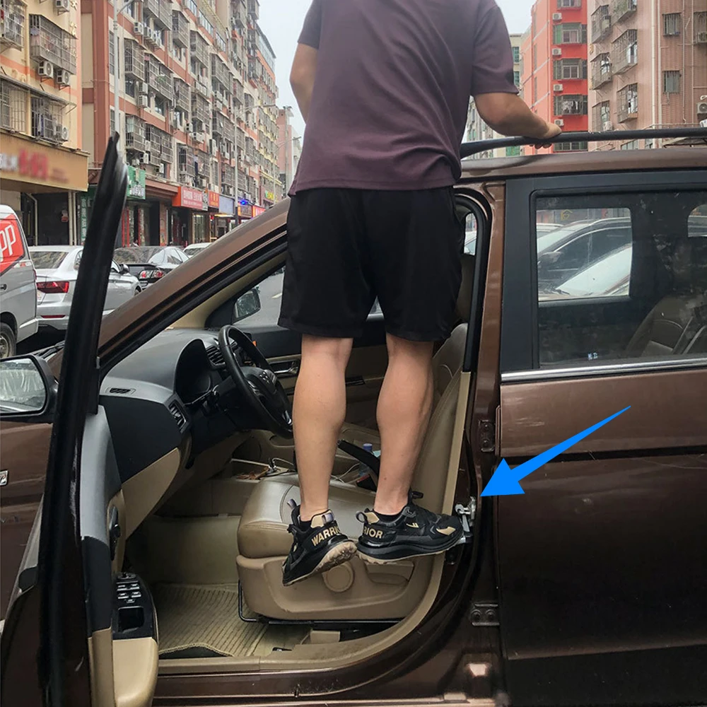 HEENVN Universal Multifunctional Car Door Step with Emergency Window Breaker Style For Roof Luggage Cleaning Emergency Escape