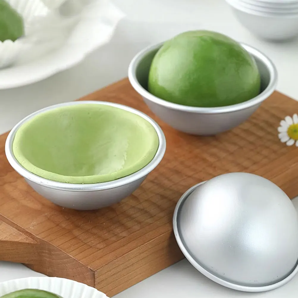 

10 Pcs Cake Mold Sturdy Aluminium Alloy Bath Ball Crafting Molds Smooth Round Easy Demould Diy Metal Molds Baking Tool