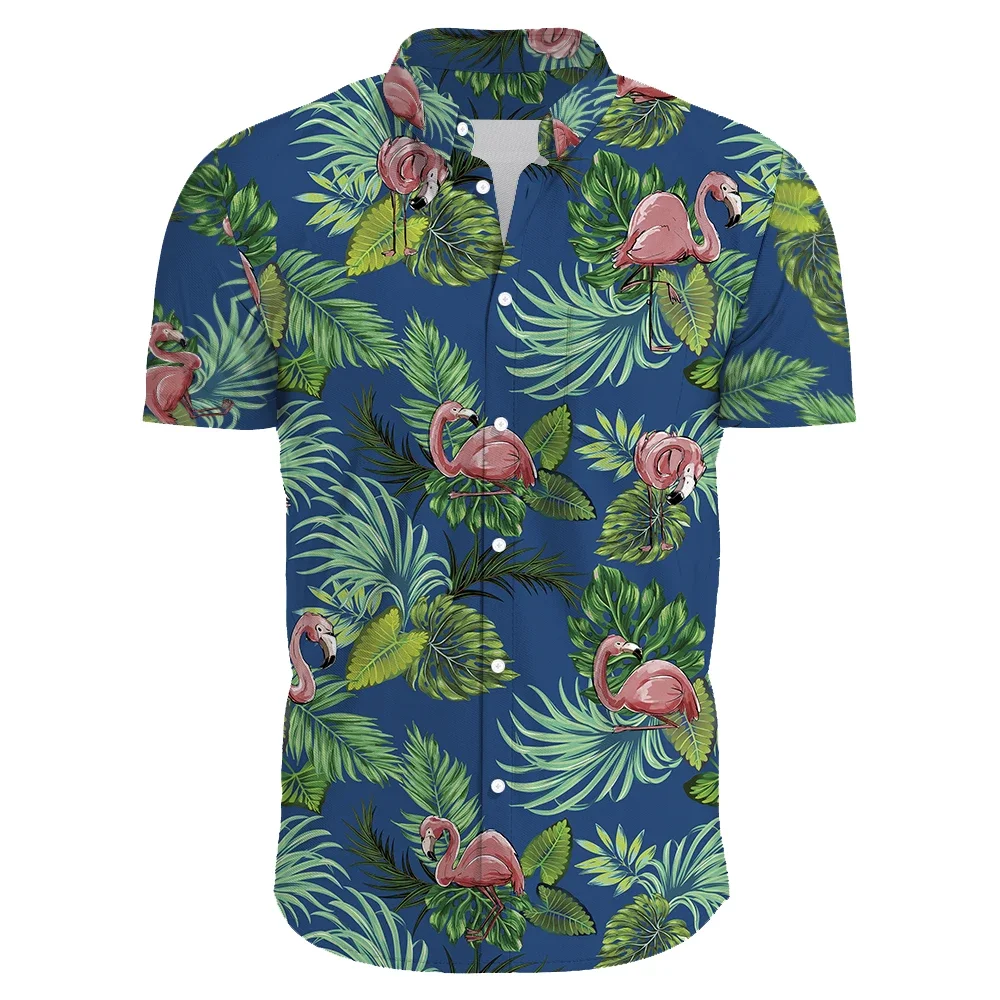 2024 Zomer Heren Casual Bloemenprint Korte Mouwen Top Hawaiiaans Shirt Voor Heren Dagelijks Nieuwe Hoge Kwaliteit Revers Oversized