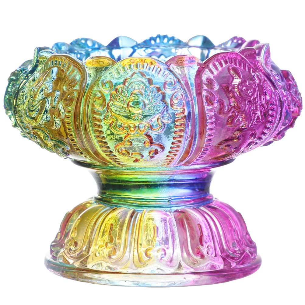 

Decorative Buddhist Holder Azure Stone Unique Shape Home Decor Candlestick Butter Lamp Holder Buddha Offering Base