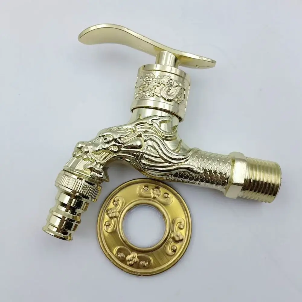 Retro Style Long Water Faucet Wall Mount Single Cold Tap Antique Finish For Mop Pool Garden Laundry Utility Basin