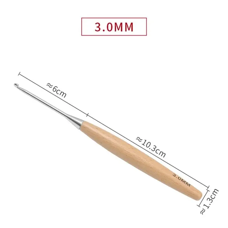 3-12mm Wooden Handle Crochet Hook for Needlework Handmade Crochet for Knitting and Accessories Tool Single Head Wool Crocheting