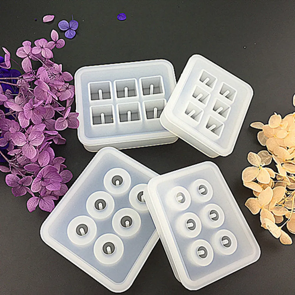 4Pcs Transparent Silicone Bead Making Mold Set for DIY Jewelry Crafting Crystal Drop Beads Pendant Molds Resin Casting Mould