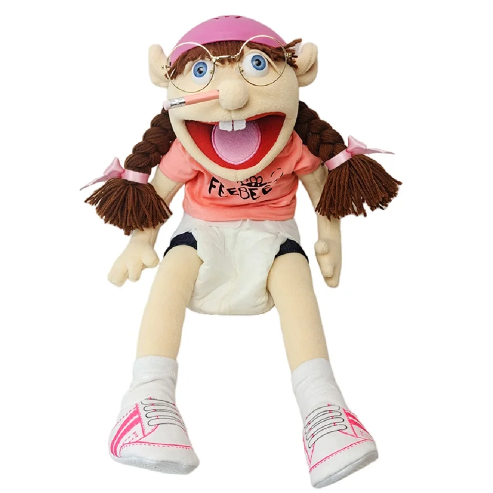 Marioneta de mano Jeffy de 30/60cm, muñeco suave de peluche para niños, accesorios de fiesta, muñeco de Navidad, juguetes de peluche, marioneta, regalo para niños