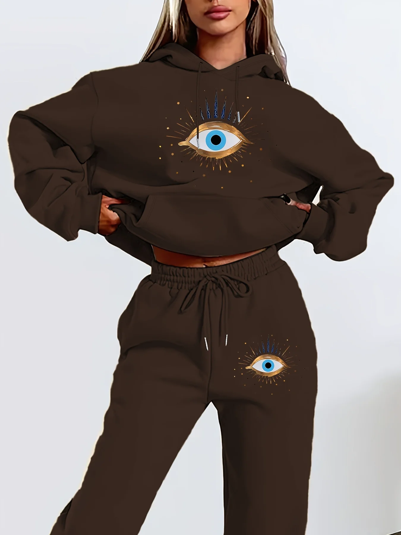 2026 New Women Hoodie Sweatpants Set Long Sleeve Hooded 2 Piece Outfit Casual Tracksuit Ladies Jogging Matching Suit view 2