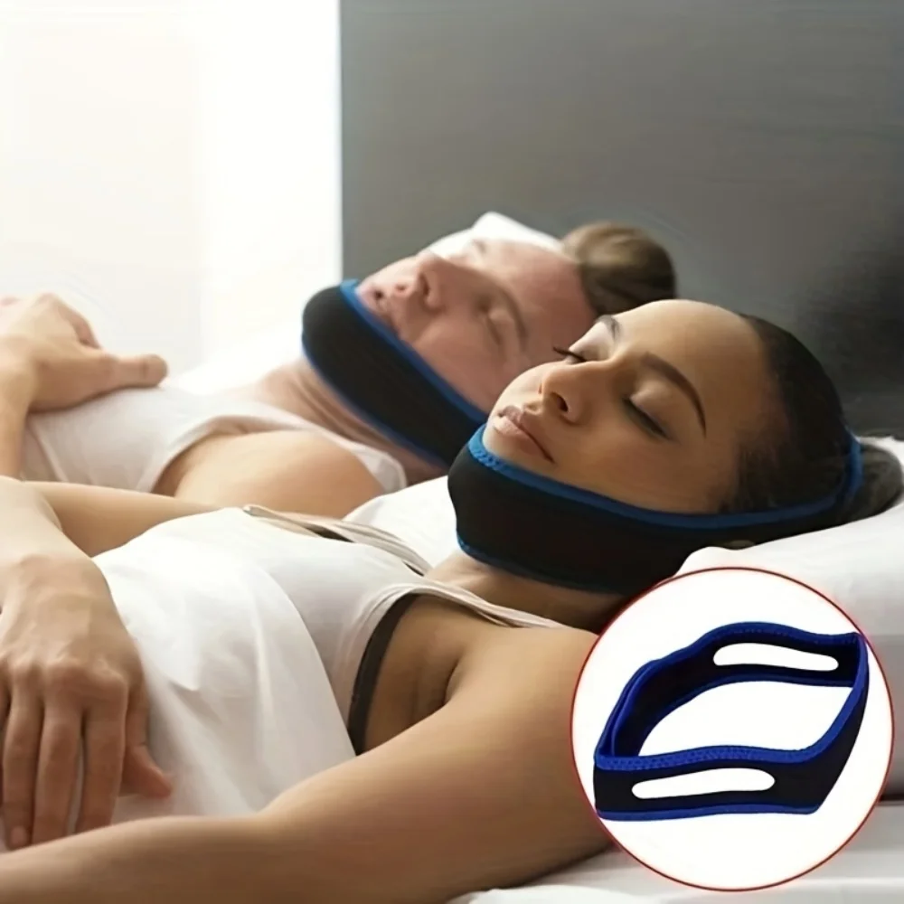 1 Cotton Anti-Snoring Chin Strap, Sleep Aid for Men and Women