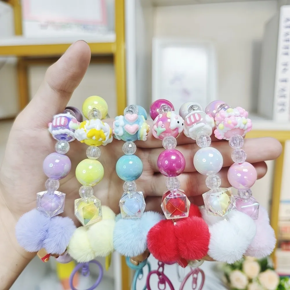 Kawaii Capyabra Beaded Phone Chain Bow Sweet Bead Phone Pendant Cute Cartoon Phone Wrist Strap Mobile Phone