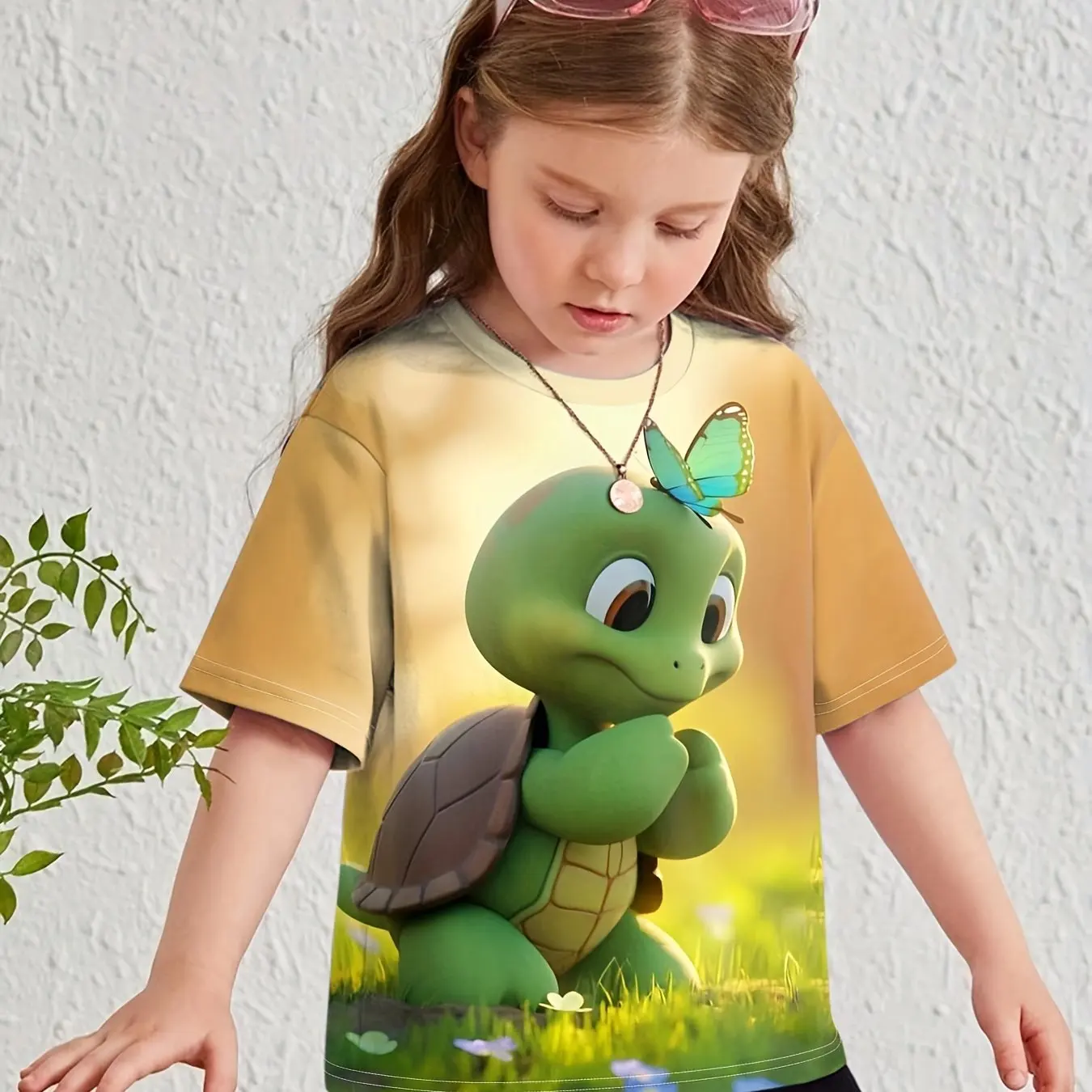 Childrens Clothing Girl Clothes Short Sleeve Girl T-Shirt Cartoon Animals Print Casual O-Neck Girl Top Tee Kids Summer Clothes