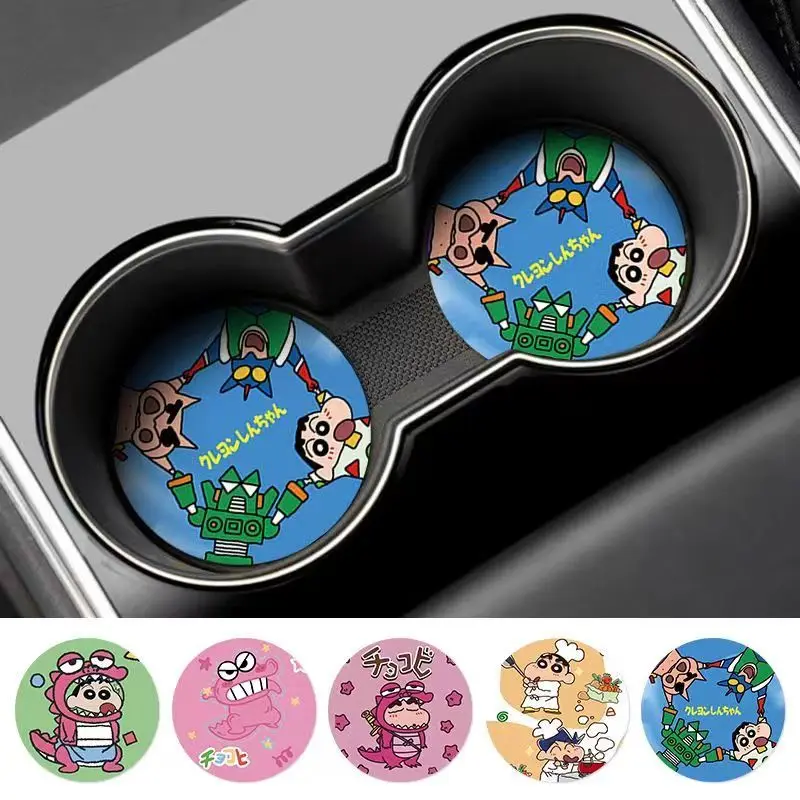 Crayon Shin-chan Nohara Shinnosuke Waniyama San Creative Car Interior Decoration Non-Slip Mat Cute Cartoon Car Storage Coaster view 6