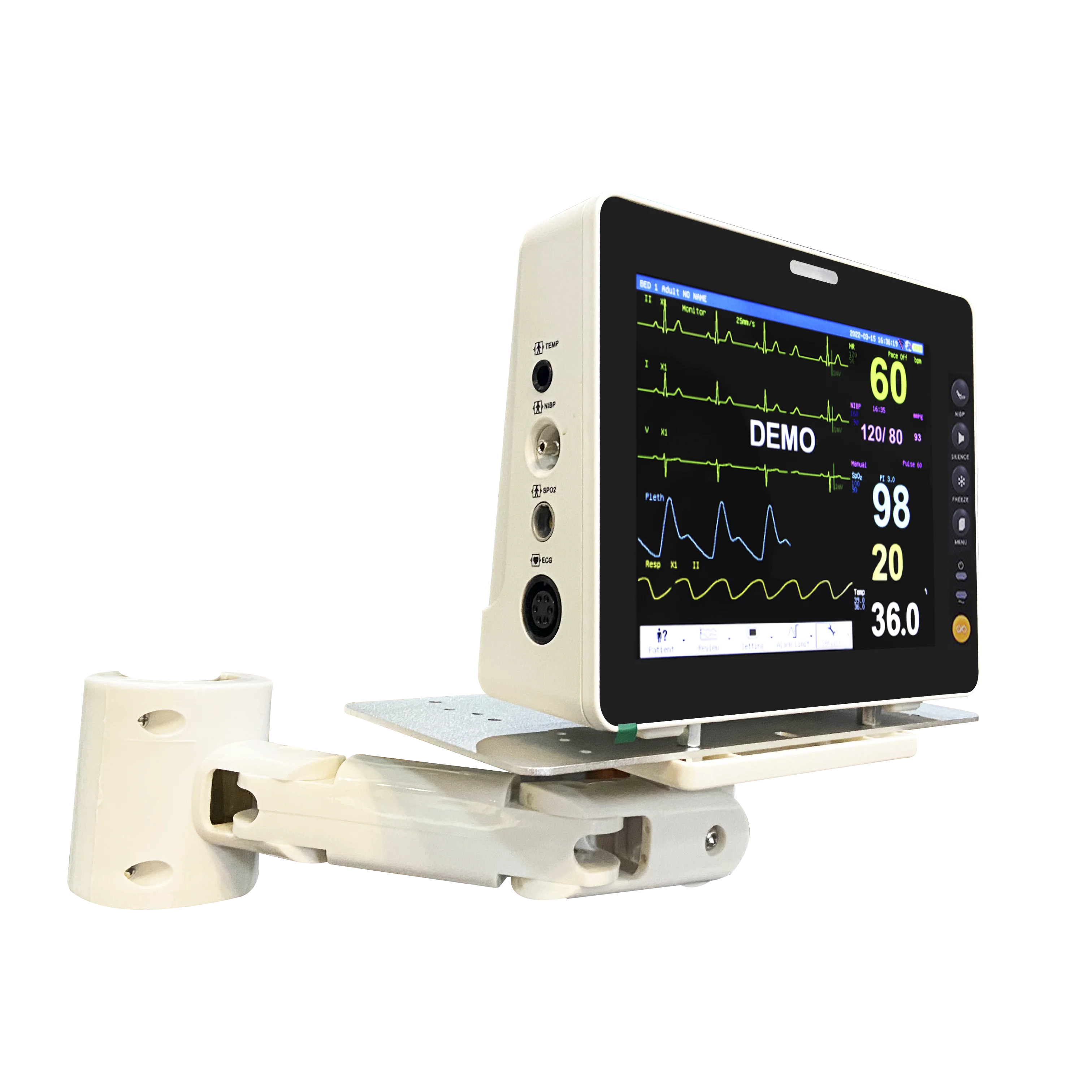 Portable 8 Inch Dental Patient Monitor with Stand Multi-Parameter Medical Supplies Electric Power Source for Dental Use