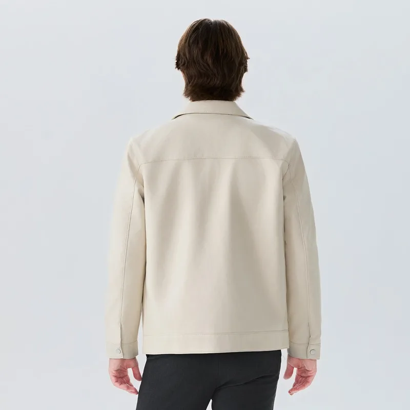 Maxbarley 2025 White Leather Jacket Men Autumn Light Business Imitation Sheepskin Jacket Designer Motorcycle Leather Jacket Bike