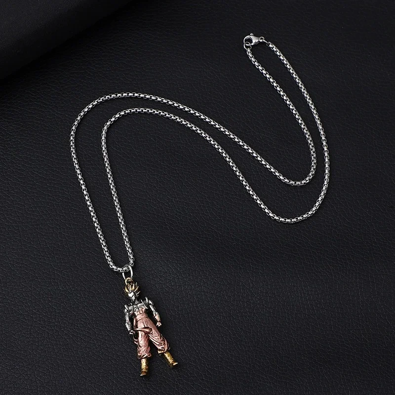Dragon Ball Z Super Saiyan Son Goku Alloy Electroplate Necklace Personality Pendant Hip Hop Sweater Chain Comic