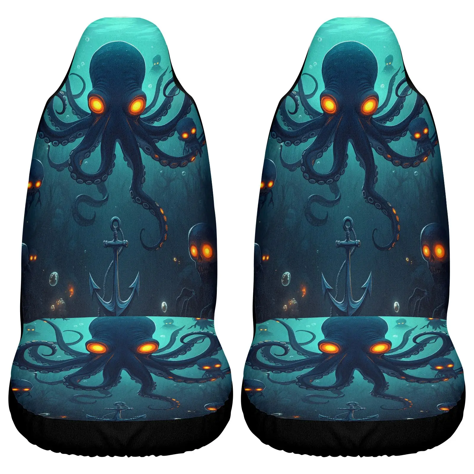Car Seat Covers Blue Octopus And Anchor Print For Car Interior Decoration