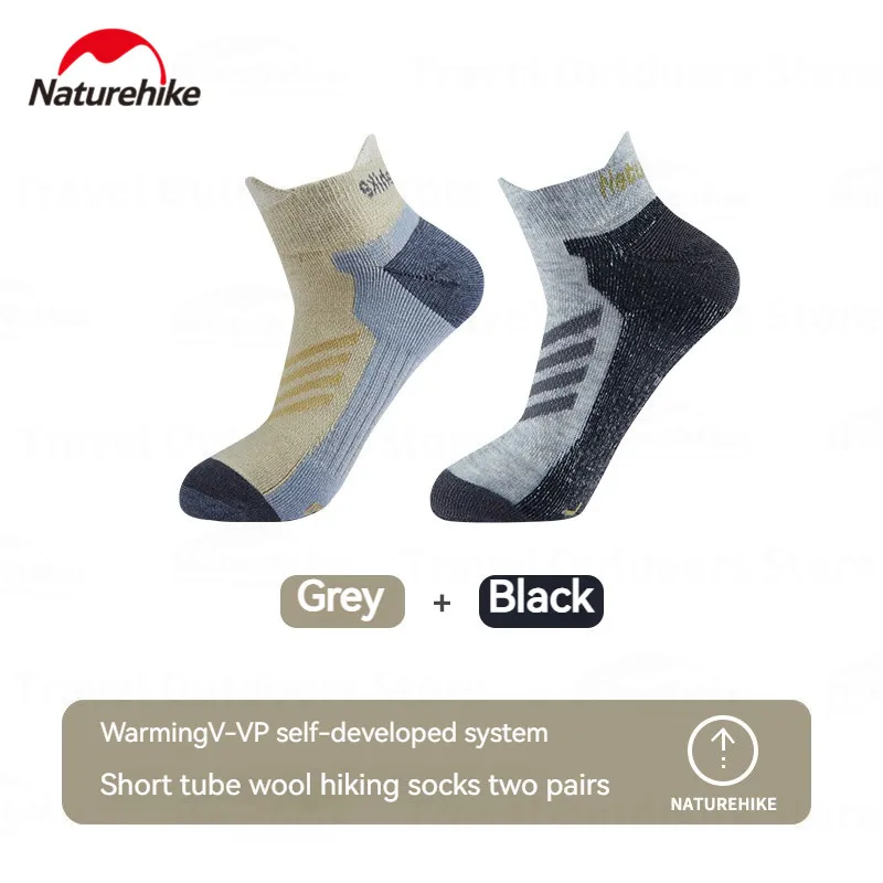 

Naturehike A Pair Wool Short Socks Winter Outdoor Hiking Keep Warm Sports Socks Patterned High Elasticity Right -Angle Socks