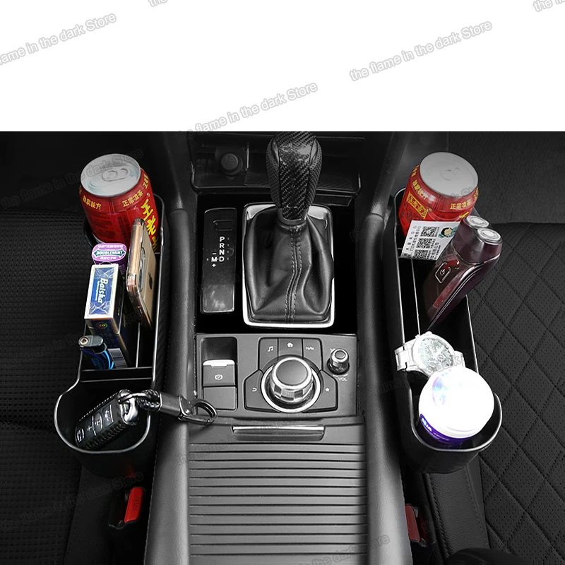 carbon fiber Car Seat Gap Storage Box drink holder for nissan x-trail qashqai rogue sport tiida sylphy marano altima teana