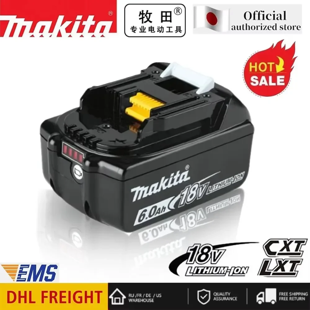 

Genuine Makita 18V Battery 6Ah Rechargeable Power Tools Battery 18V makita with LED Li-ion Replacement LXT BL1860B BL1860 BL1850