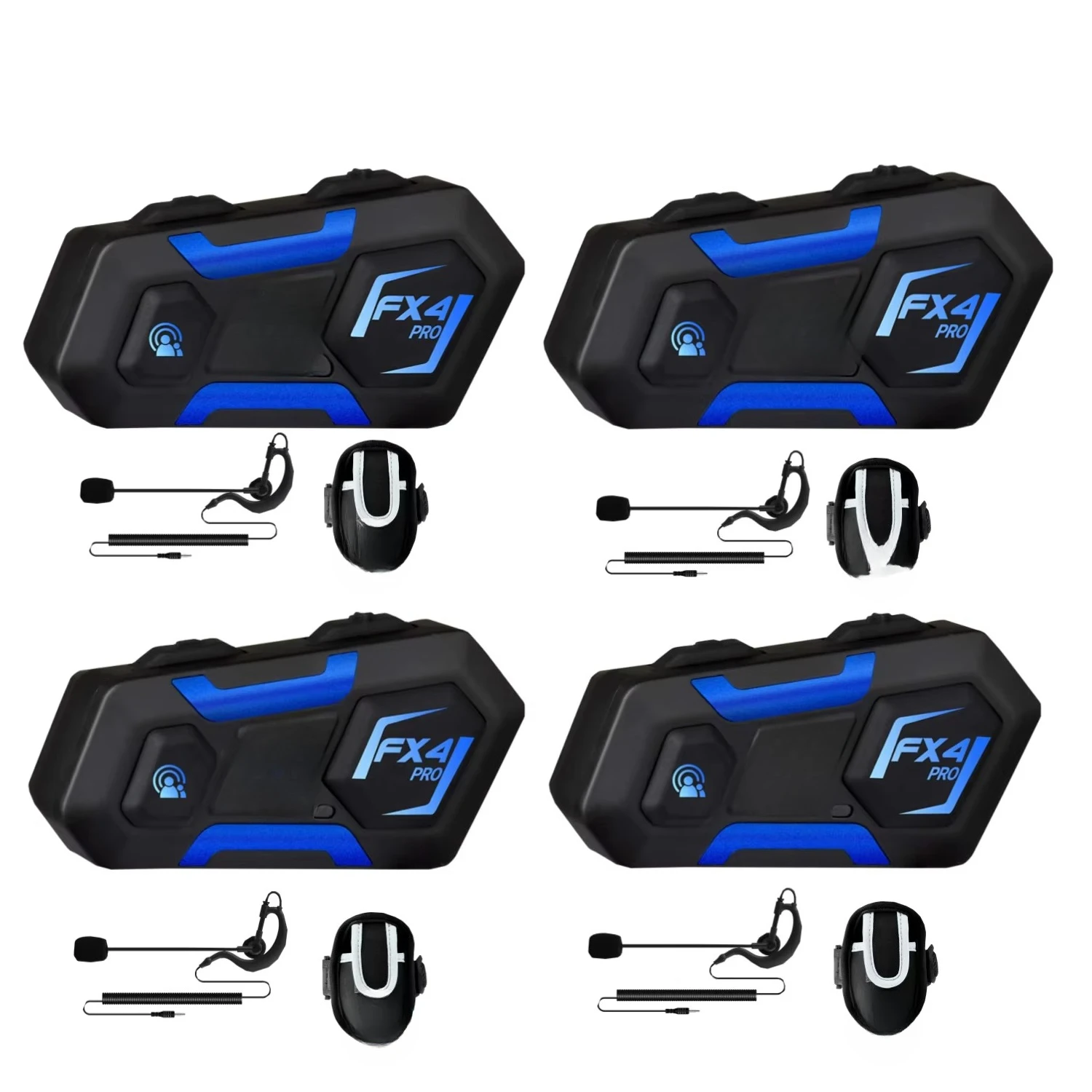 

4pieces Waterproof Football Referee Walkie Talkie 1000M 4referee Full Duplex Bluetooth Walkie Talkie With Carrying Bag