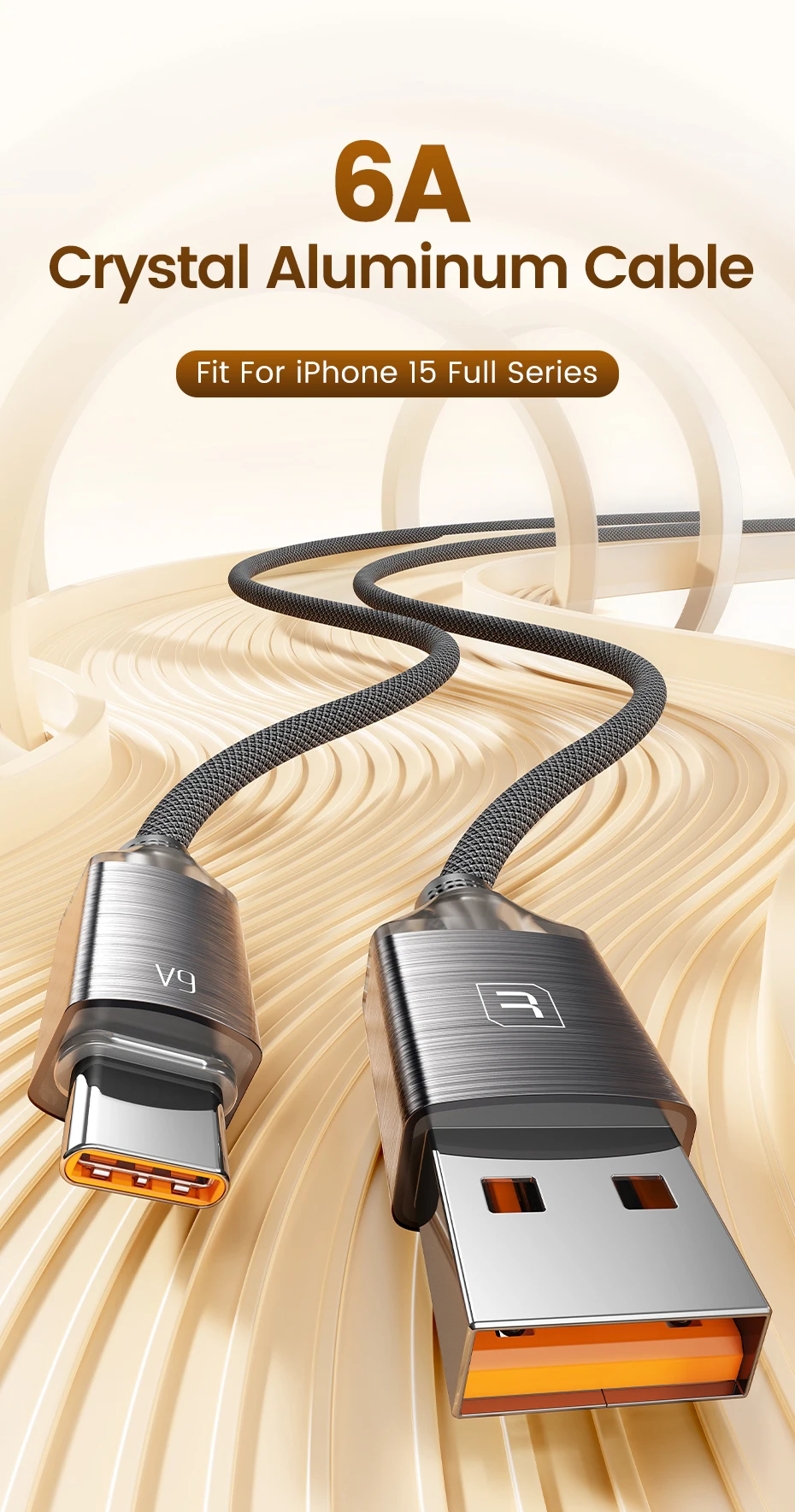 Toocki 100W USB A to USB Type C Cable for Huawei Honor Samsung Xiaomi Redmi iPhone 17 16 6A USB to Type C Charger Cord Data Wire