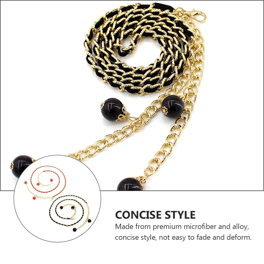 

2 pcs Pearl Decor Belt Women Elegant Waist Chain For Party Wedding Skirt Waist Jewelry Metal Hook Design Clothing Accessory