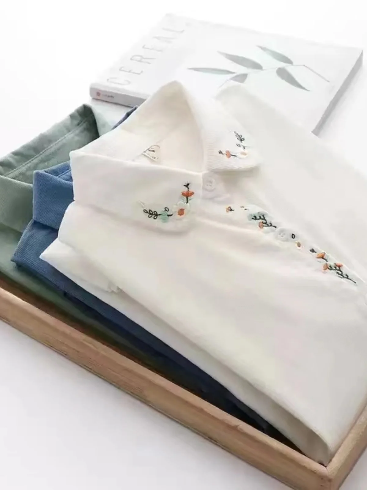 Ele المرأة طويلة Sve المطرزة irt ربيع الخريف قاعدة طبقة الكورية Sle Fre التصميم الفني عارضة Ne #4