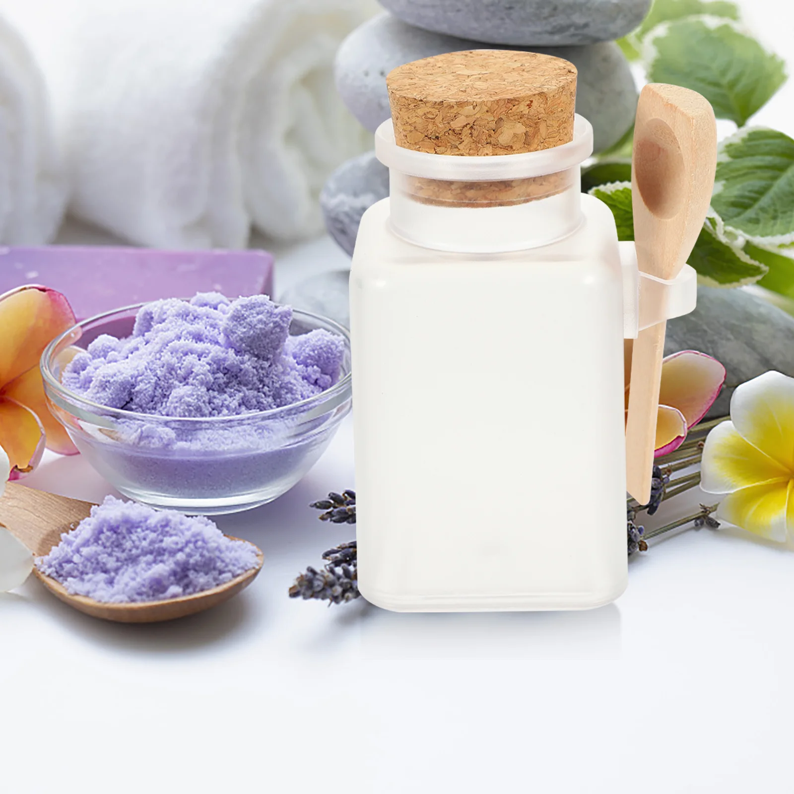 6Pcs Bath Salt Bottles Cork Frosted Seal Storage Bottles Leakproof Portable for Bath Salt Talcum Powder Use Travel