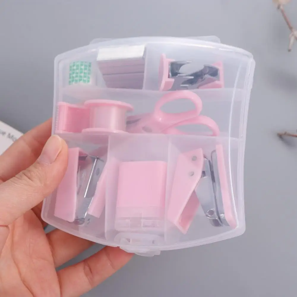 Portable Scrapbooking Mini Stapler Staple Punch DIY Crafts Handcraft Stationery Tools Set Albums Punch Machine Kit Student