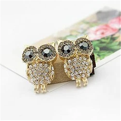 Fashion Crystal Cute Owl Stud Earrings For Woman Girl Vintage Creative Korean Earring Jewelry 2022 New SALES