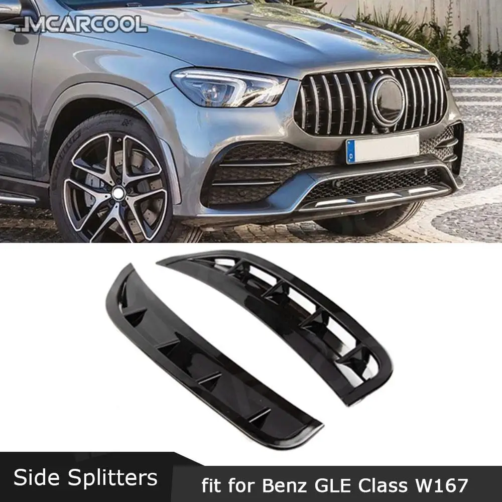 

Передний бампер из углеродного волокна, боковые сплиттерные плавники для Mercedes Benz GLE Class W167 GLE350 450 GLE53 AMG Sport SUV 2020, материал ABS