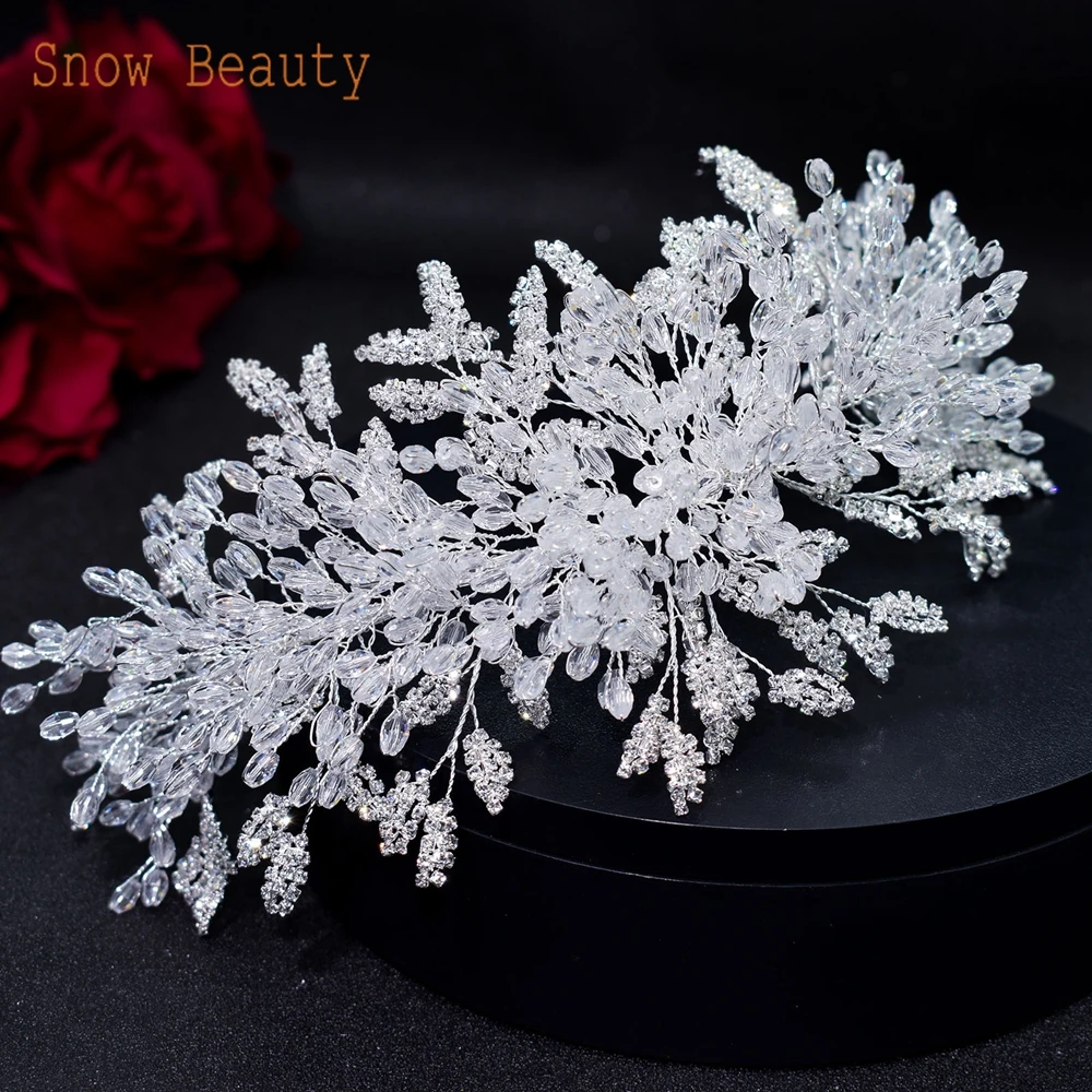 A315 Crystal Bridal Headdress Design Headpiece for Women Tiaras Wedding Headbands Pageant Prom Wedding Hair Jewelry Queen Crown