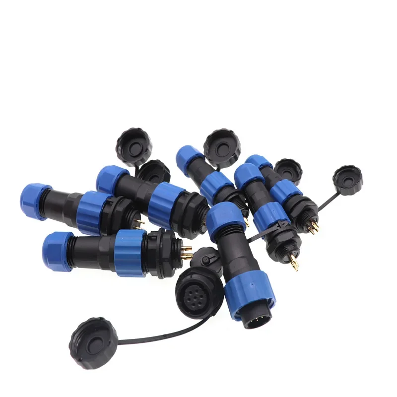 5/10/100 Sets SP16 SP17 SP20 SP21 2PIN-12PIN Screw Wiring Waterproof Aviation Connectors IP68, Electrical Cable Wire Connector