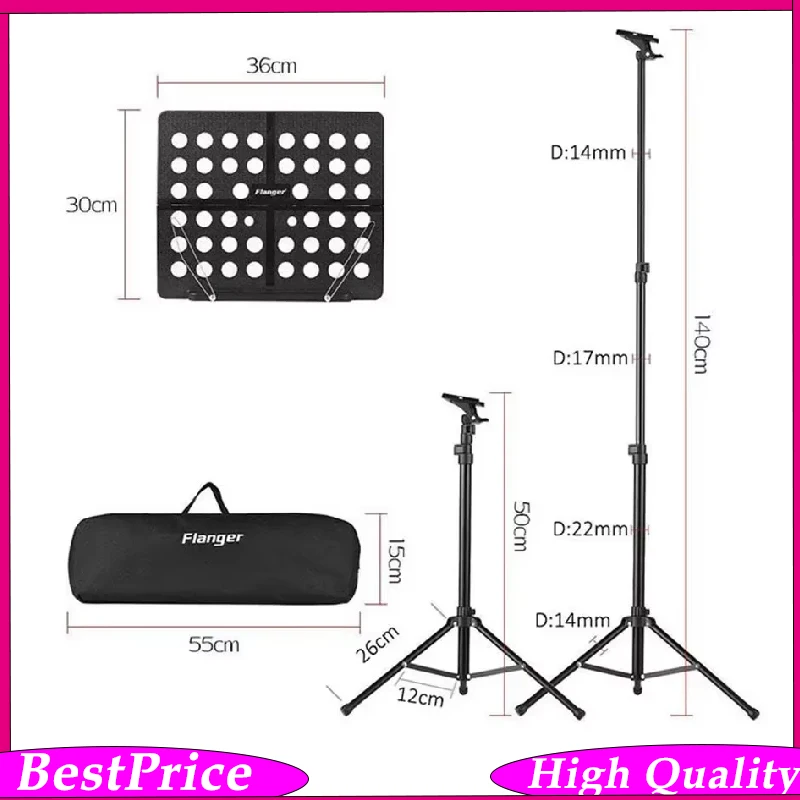 Foldable Sheet Music Score Tripod Stand FL-05R Lightweight Music Stand  Retractable Metal Music Stand for Guitar Violin
