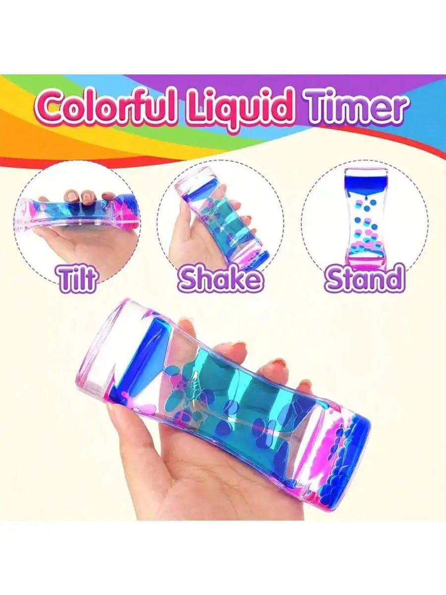 

1pc Liquid Motion Bubbler, Finger Water Timer, Colored Hourglass, Office Desk Decoration, Mother's Day Easter Gift