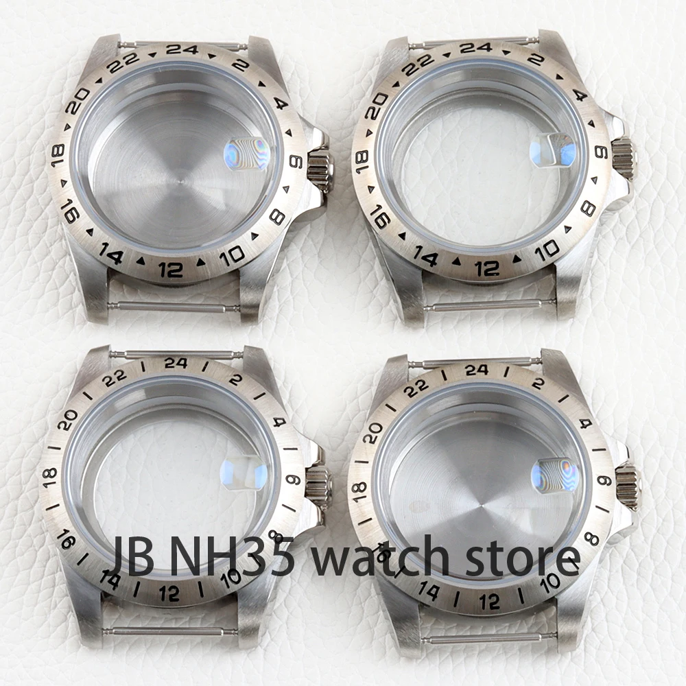 

40mm NH35 Case For Explore GMT 24 Hour Bezel Watch Case NH35 NH36 Automatic Movement 28.5mm Dial Stainless steel Sapphire Glass