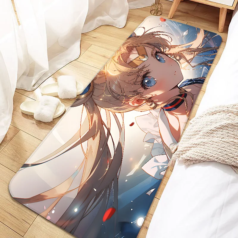 Japan Anime Cute S-Sailor M-MoonS Door Mat Entrance Non-slip Washable Kitchen Carpet Living Room Hallway Rugs Bathroom Bath